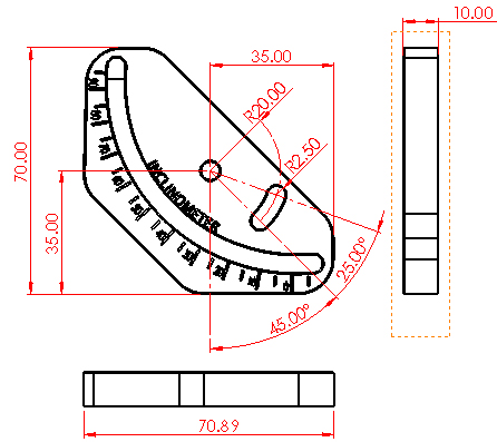 Ball Bubble Inclinometers BBI5710size