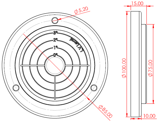 Circular Inclinometer Levels AVF100-3 size