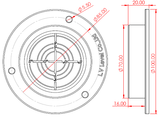 Circular Inclinometer Levels CIL5229-4 size