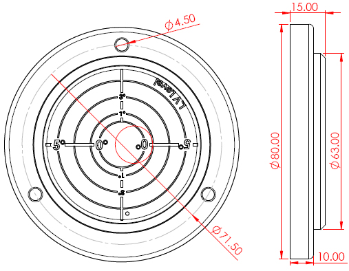 Circular Inclinometer Levels CILAVF100-5-1 CILPVF80-5 size
