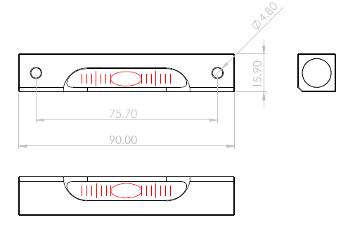 Screw on Level ISOL55251 size